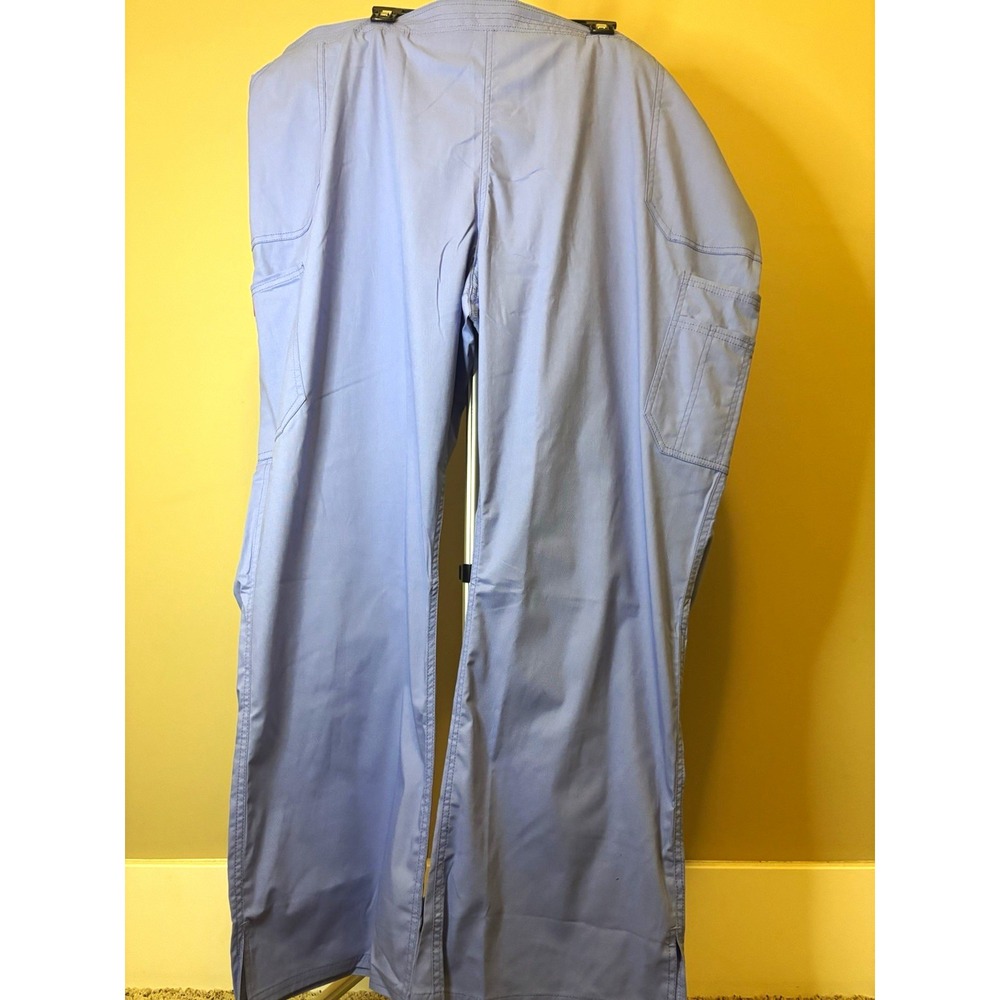 Dickies EDS Stretch Scrub Pants 4XL Blue Solid Elastic Waist Cargo Pockets